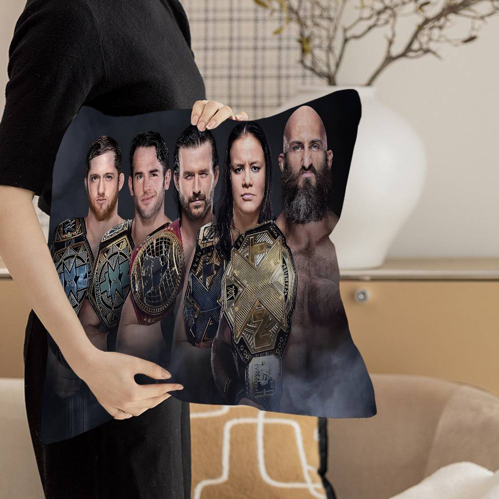 W-W-W-ES W-WrestlingS StarS Pillow Covers Cartoon Sofa Decorative Home Double-sided Printing Short Plush Cute Cushion Cover