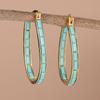 Винтажные простые серьги-кольца U-образной формы из синтетической бирюзы с золотым покрытием для женского богемного стиля, отпускные ювелирные аксессуары
