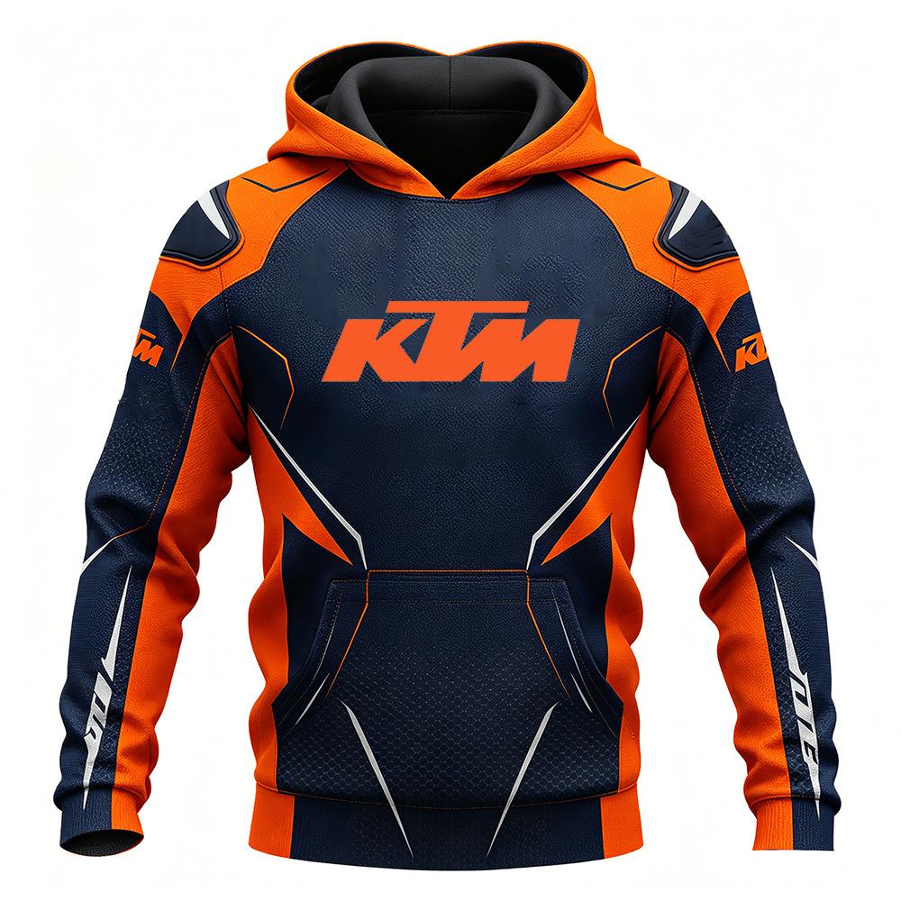 KTM Худи в гоночном стиле для мужчин и женщин, мотоциклетный стритвир, оверсайз, с черным и оранжевым принтом, худи-пуловер