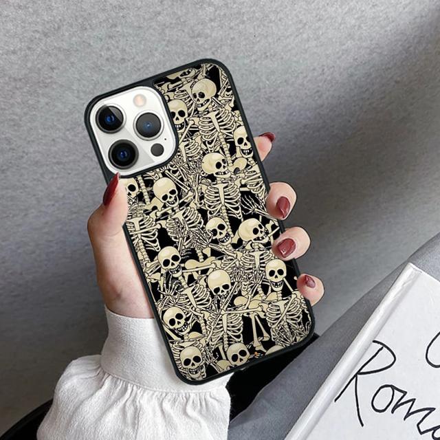 Крутой готический чехол-бампер с черепом для iPhone 17 Air 16 15 14 plus 12 13 pro max coque Shell Fundas