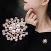 Versatile Snowflake Pearl Rhinestone Brooch - Women's Creative Anti-Exposure Pin & Accessory