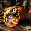 Halloween Wooden Sign with Adorable Cat Pattern - Charming Figurine Ornaments - Ideal for Front Door, Wall, Room Decor