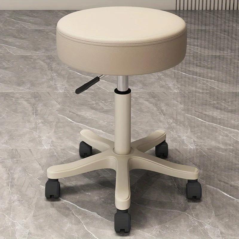 Massage Stool Beauty Salon Stool Lifting Rotating Round Stool Hair Manicure Barber Shop Stool Round Stool with Wheels