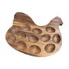 Wood Egg Holder Organizer Rack Hen Shape Designed Portable Sushi Wooden Tray for Household
