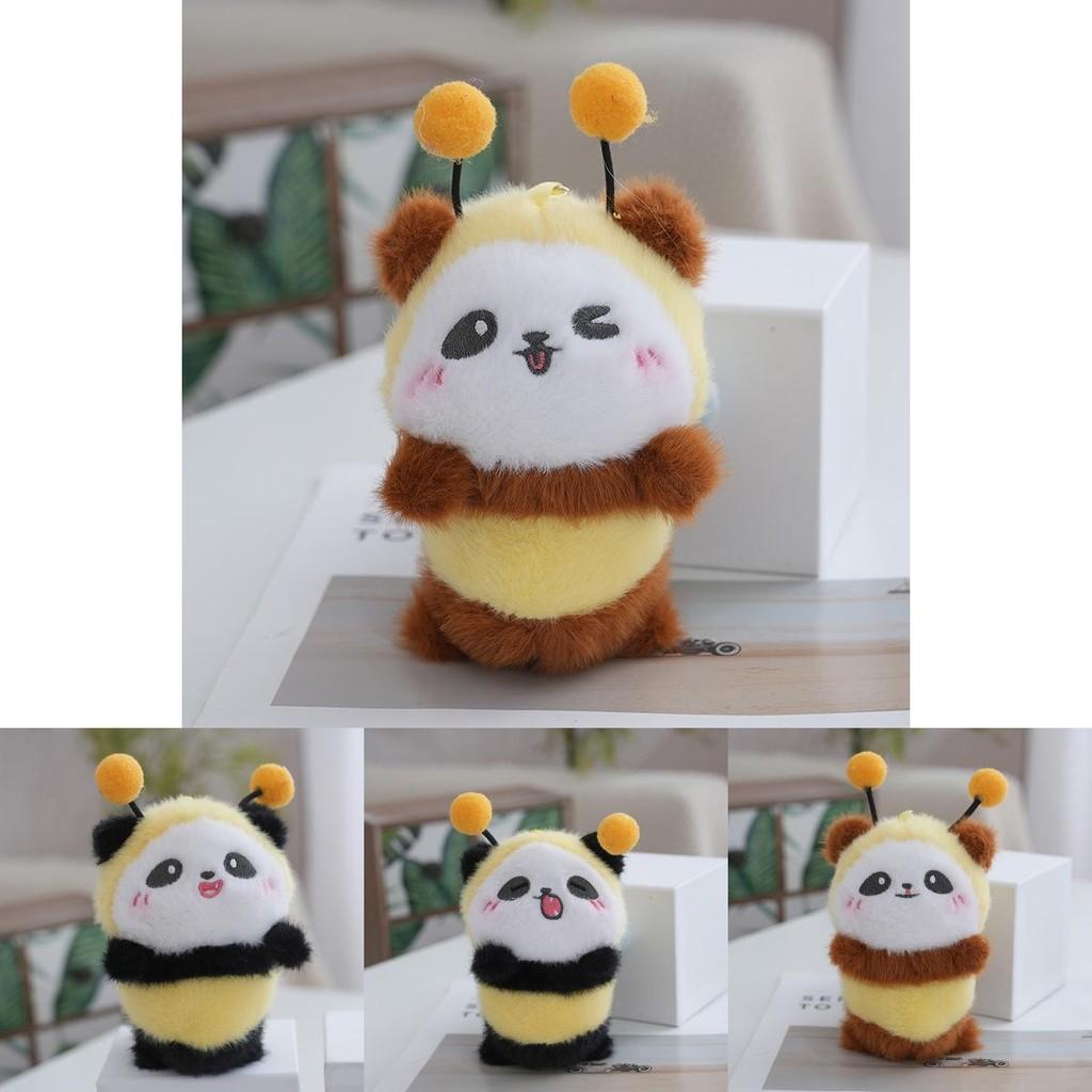 Delightful Panda Bee Plush Keychain In Various Colors Perfect For Creative Gifts 13cm