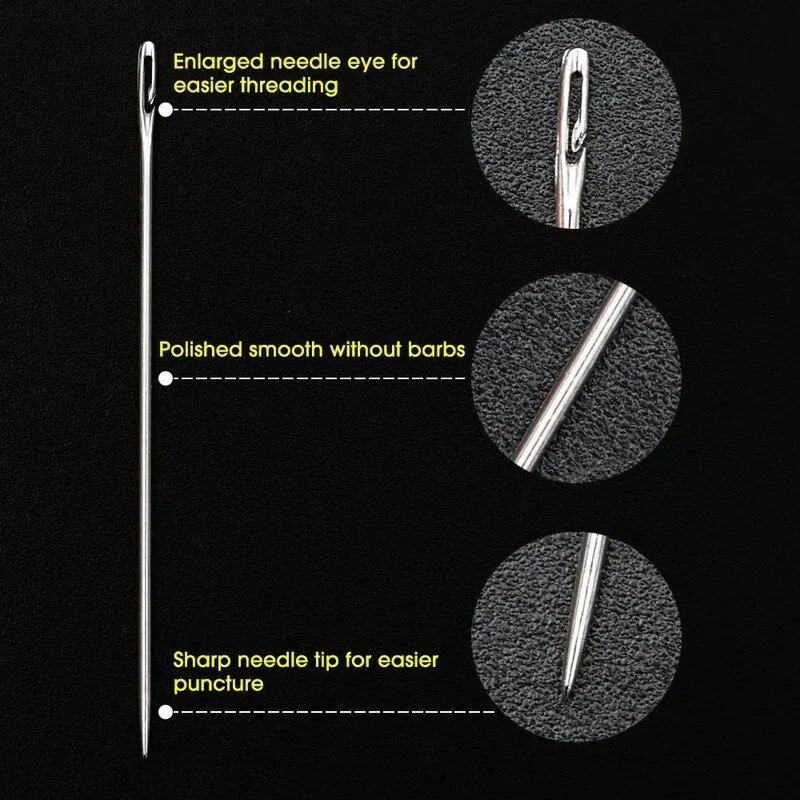 Stainless Steel Side Hanging Blind Needles Elderly Needle-side Opening Hole Fast Throughing Sewing Automatic Thread DIY Tools