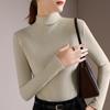 Threaded Half-turtleneck Base Shirt for Women New Autumn and Winter Warm Wear Simple Solid Color Long-sleeved Top