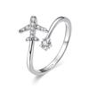 WOSTU 925 Silver Pet Cat Stackable opening Ring For Women Snake Dog Adjustable rings Fine Jewelry Party Birthday Gift