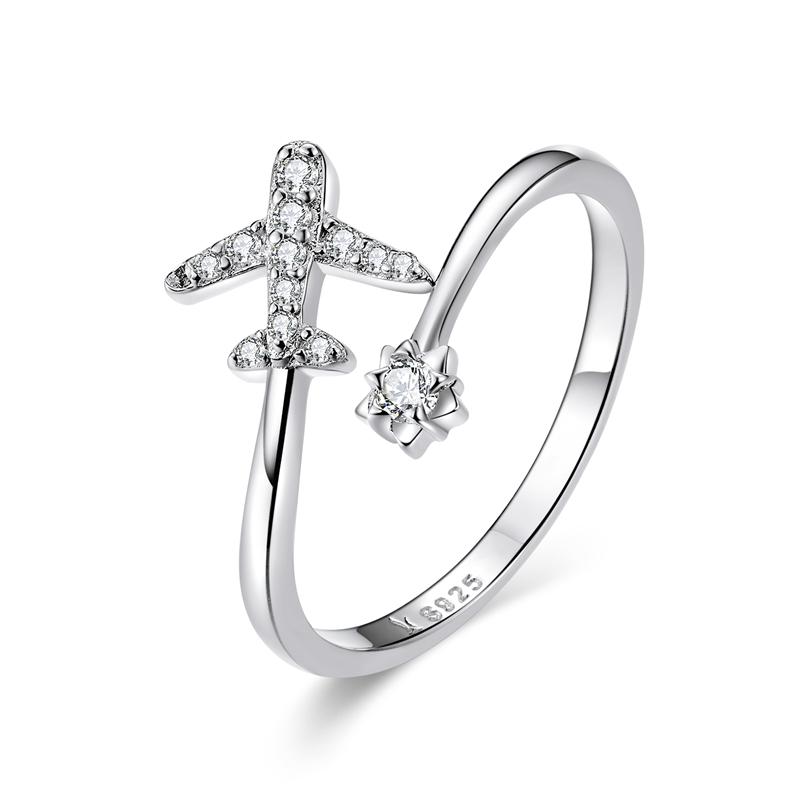 WOSTU 925 Silver Pet Cat Stackable opening Ring For Women Snake Dog Adjustable rings Fine Jewelry Party Birthday Gift