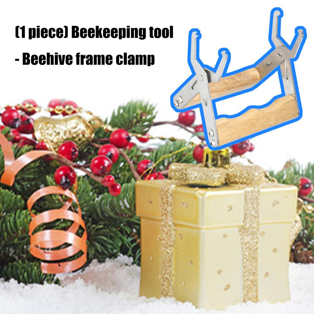 Прочный держатель рамки для улья из нержавеющей стали с эргономичной деревянной ручкой для безопасности и комфорта пчеловодства