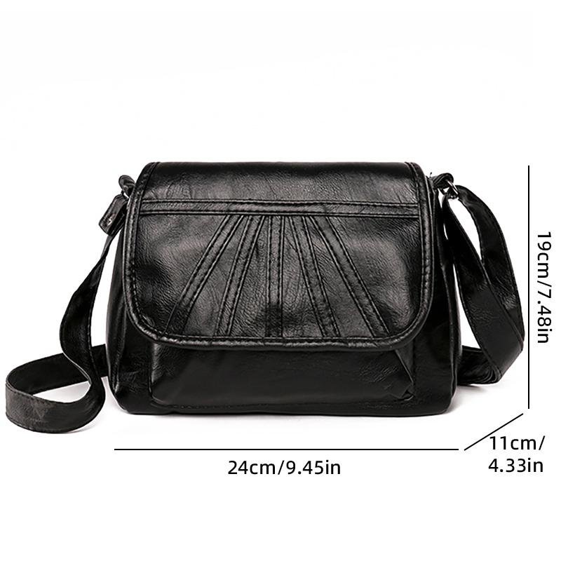 Large-capacity Middle-aged Mother Bag Soft Leather Fashion Shoulder Bag Retro Small Square Bag