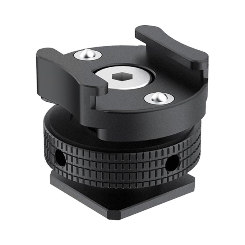 Aluminum Alloy Microphone Holder with 360 Degree Rotation Microphone Cold Shoe Mount for Clear Sound Capture