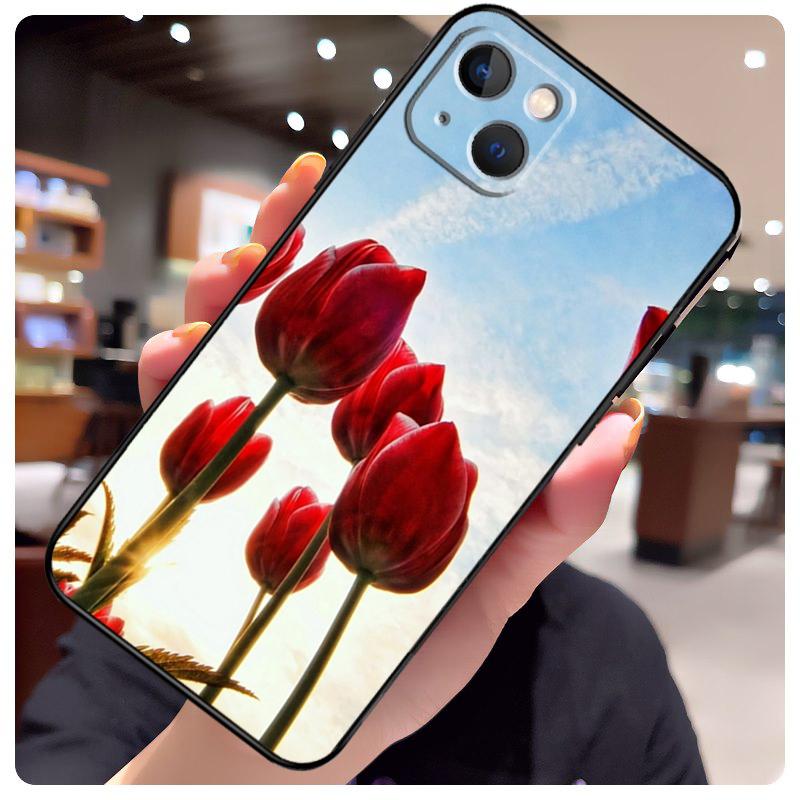 Цветочный чехол с тюльпанами для iPhone 13 Pro Max 16 15 11 12 14 17 Pro Max mini 15 16 Plus 16e 17 Air Чехол для телефона