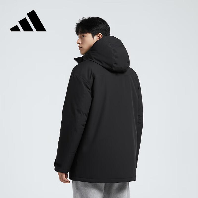 adidas Мужская зимняя черная парка с капюшоном, наполнитель 600 Fill