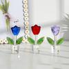 Captivating Crystal Tulips Sculpture Glass Miniature Flower Decorative Figurine Ornament for Valentines Day Gift Giving