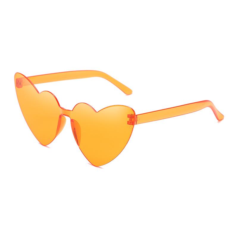 Love Heart Shape Sunglasses Women Rimless Frame Tint Clear Lens Colorful Sun Glasses FemaleGradient Sun Glasses Goggles Travel