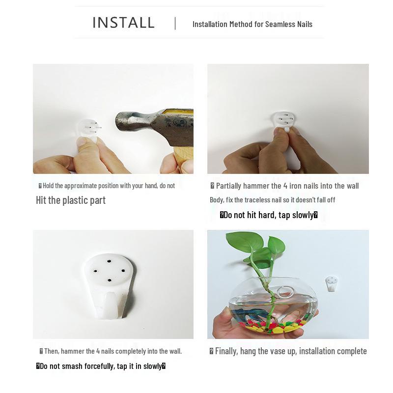 Creative Wall-Mounted Transparent Glass Vase for Plants and Fish