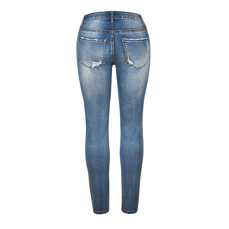 Женские облегающие джинсы с высокой талией, летние длинные джинсовые брюки с несколькими пуговицами и перфорацией, высокоэластичные офисные женские джинсы