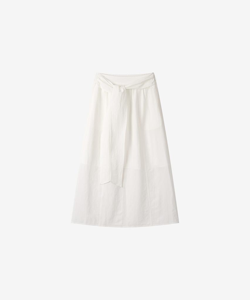 Basica Strap Banding Long Skirt (White)