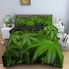Green Nature Weed Leaves Comfortable Duvet Quilt Cover Pillowcase Bedding Set Children Bedroom Decoration Home Textile