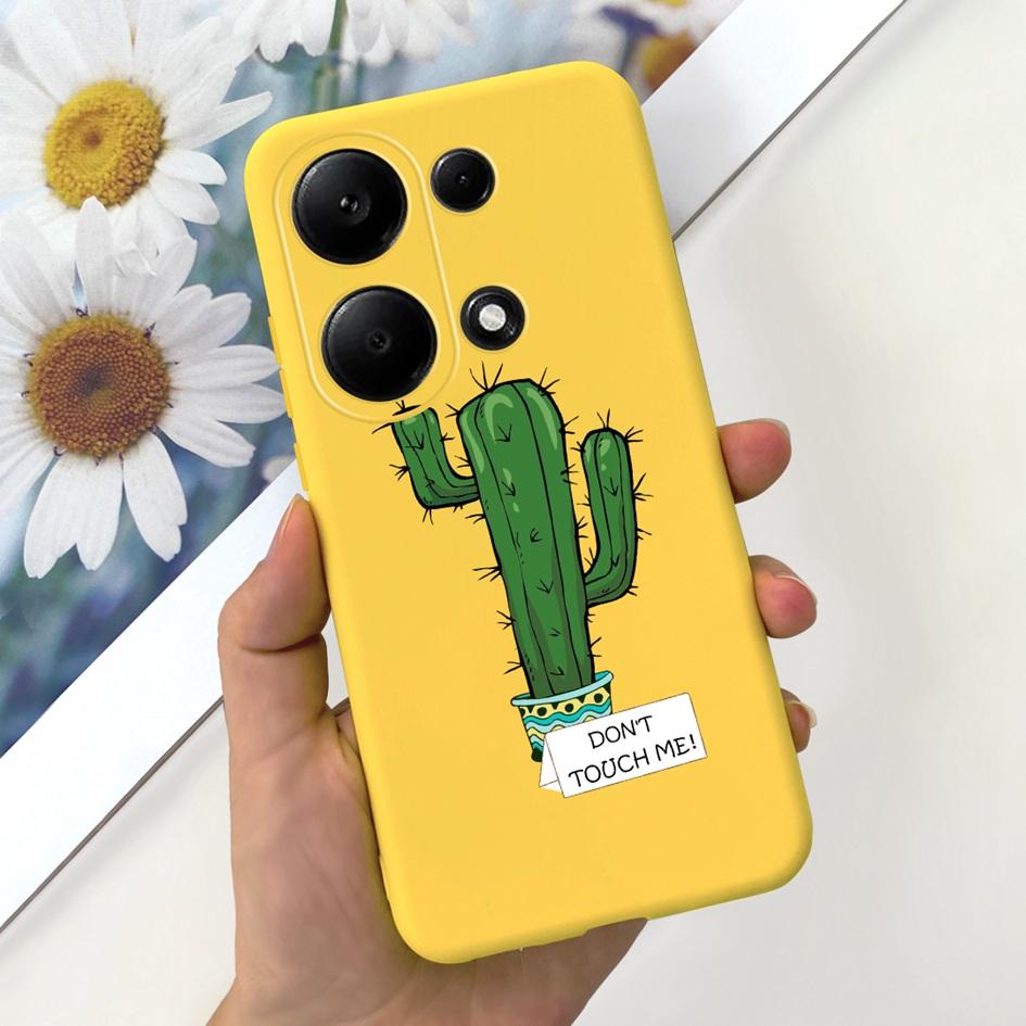 Чехол для Xiaomi Redmi Note 13 Pro 4G 2024 Милое Сердечко Кактус Мягкий Матовый ТПУ Чехол для Xiaomi Poco M6 Pro 4G Note13 Pro Чехол