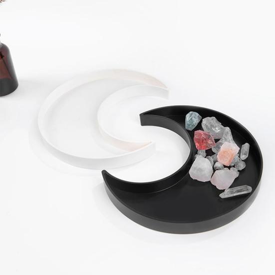 2 шт. Подставка для хранения украшений в виде солнца и луны, многоцелевой деревянный поднос для украшений, декоративная тарелка для безделушек, аккуратный органайзер для стола