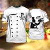 Men T-shirt Chef Broad Oversized Tops Punk 3D Print T Shirt Male Casual Fashion Summer Crew Neck Short Sleeve Daily