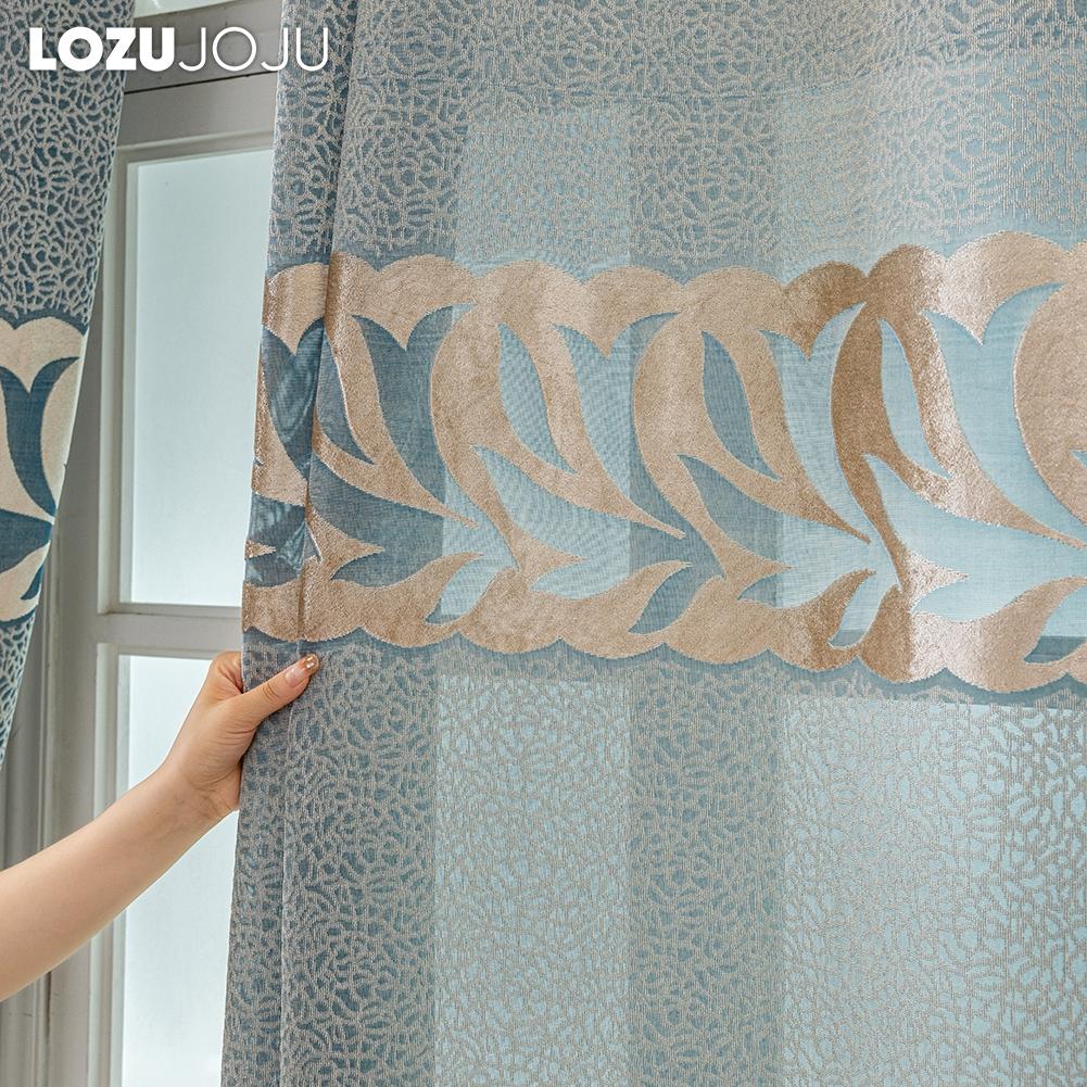 1 шт LOZUJOJU Advanced European 40-70% затемняющие синие и серые жаккардовые шторы для гостиной спальни домашнего декора