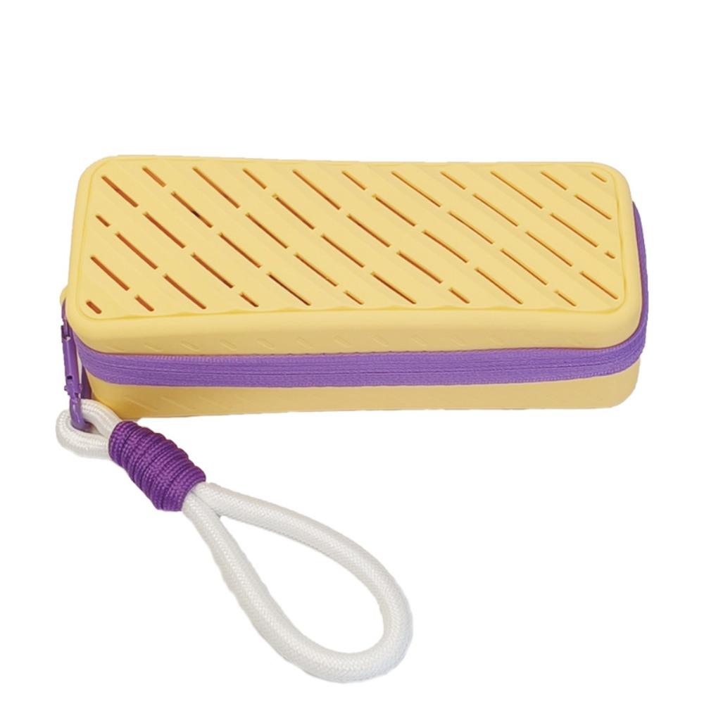 Large Capacity Silicone Swim Goggle Case Perforated Waterproof Eyeglasses Storage Bag Zipper Closure Portable