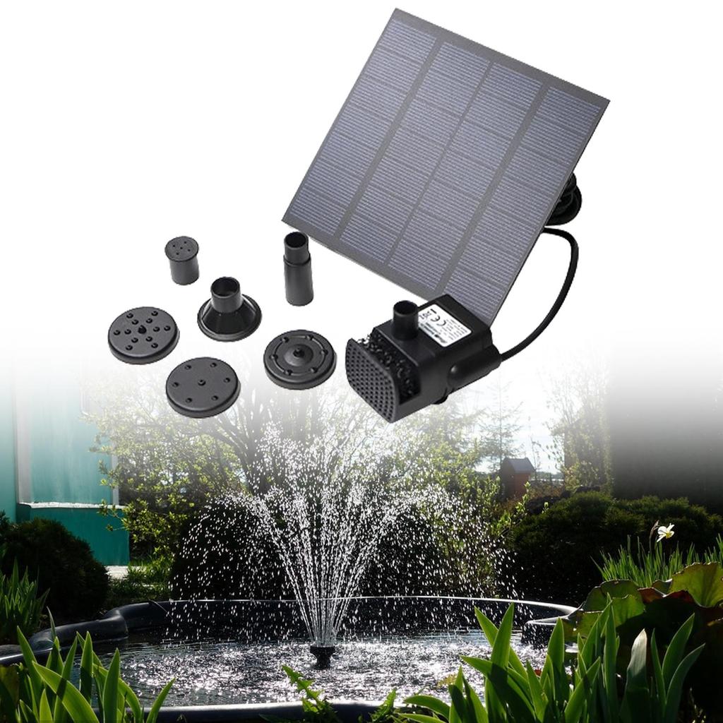Solar Water Pump, DIY Fountain Kit, Multipurpose Powered Pump with 6