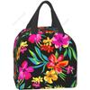Hawaiian Pattern Flower Portable Lunch Bag Insulated Cooler Tote Box for Travel Picnic Work One Size for Men Women