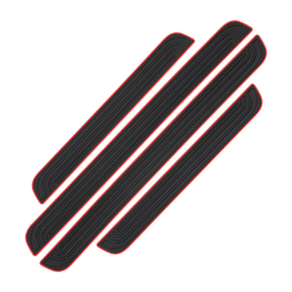 4pcs Rubber Car Door Sill Scuff Covers Black Door Panel Guards Protector Trim Anti-scratch Exterior Parts Car Decor Accessories