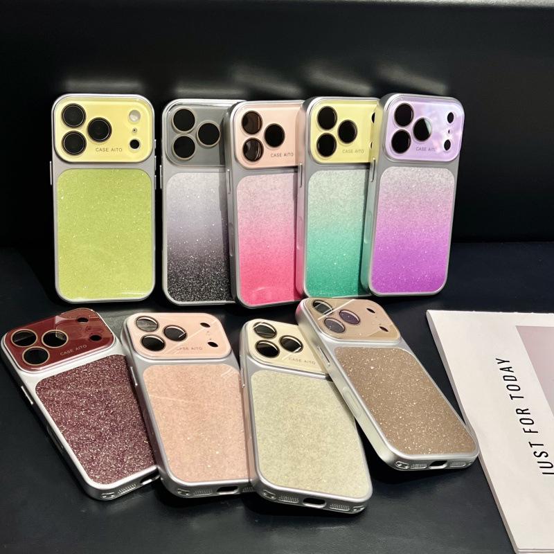 Градиентный чехол из смолы с блестками для iPhone 17 Pro Max - Большое окно, Совместим с моделями Apple 16, 15 и 17 Couple.