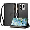 For Oppo Find X9 5G Leather Case Zipper Wallet Stand Shockproof Phone Cover with Wrist Strap