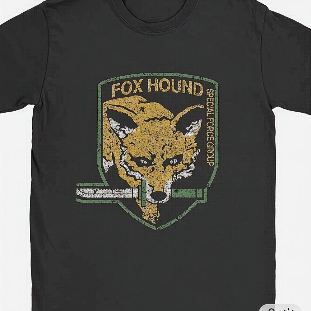 Unisexs Metal Gear Foxhound Graphic Tshirt Featuring Striking Thematic Print Durable Crew Neck And Short Sleeves