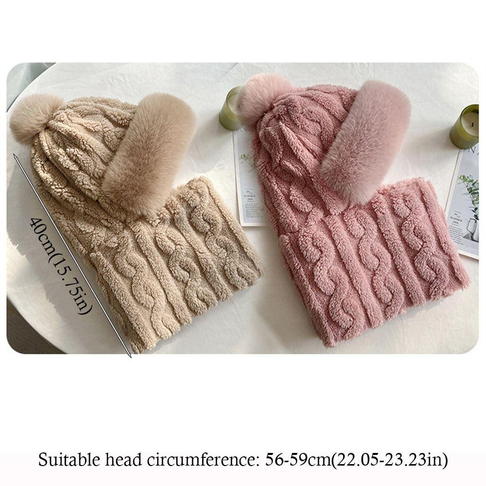 Thick Plush Mask Hat Scarf Set Ski Windproof Lei Feng Hat Casual Neck Warmer for Cycling