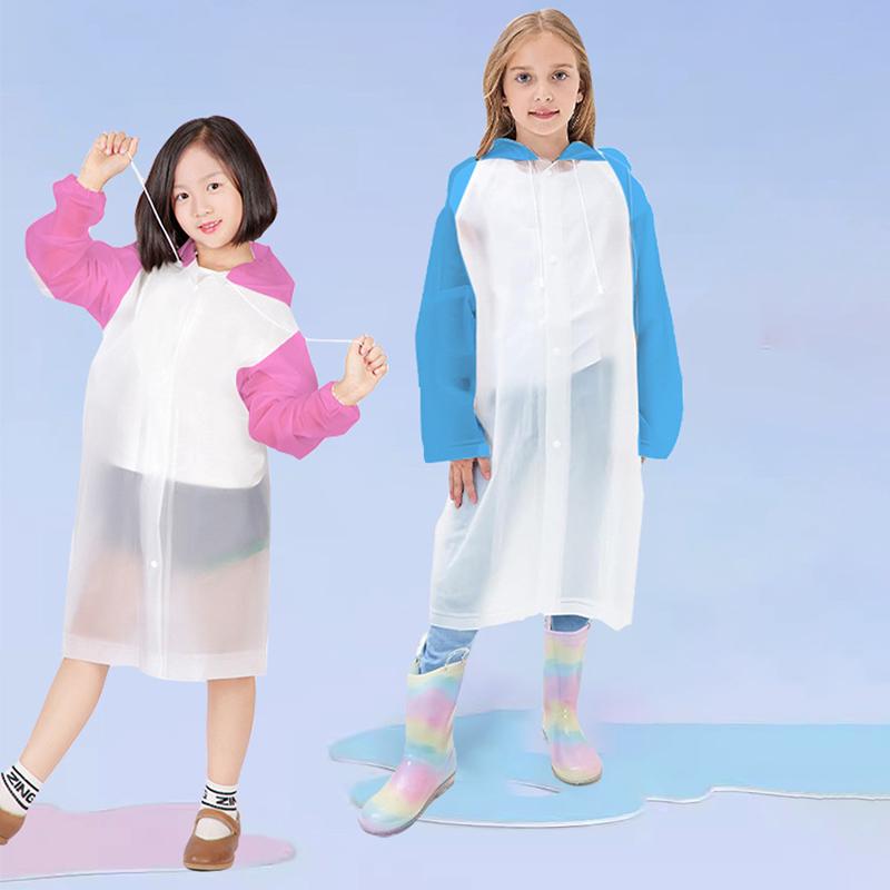 Kid Waterproof Raincoat Poncho Non-Disposable Rain Gear Jacket Student Children Travel Raincoat Rainwear Outdoor Hiking Coat