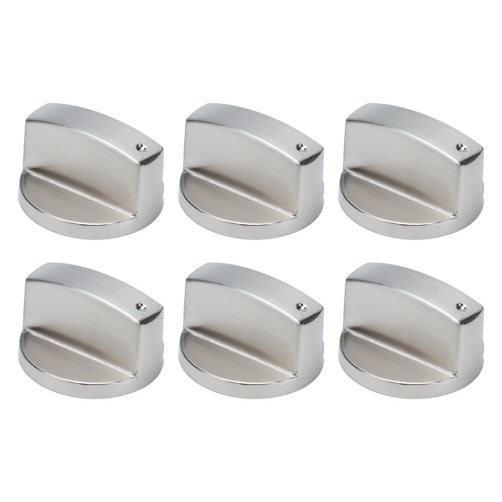 6PCS Central Socket Gas Stove Knobs Indicator Hole Replacement Stove Knobs Kitchen Stove