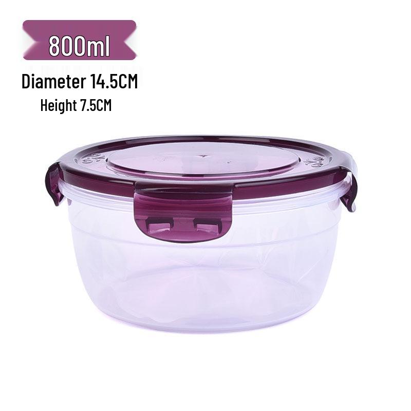 Round Plastic Bento Lunch Box Set - Microwave & Fridge Safe, Sealable Food Storage Containers