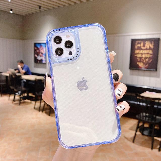 Противоударный прозрачный чехол для телефона Iphone 14 13 11 12 Pro Max Xs X Xr Max 14plus ярких цветов, прозрачная мягкая задняя крышка из ТПУ