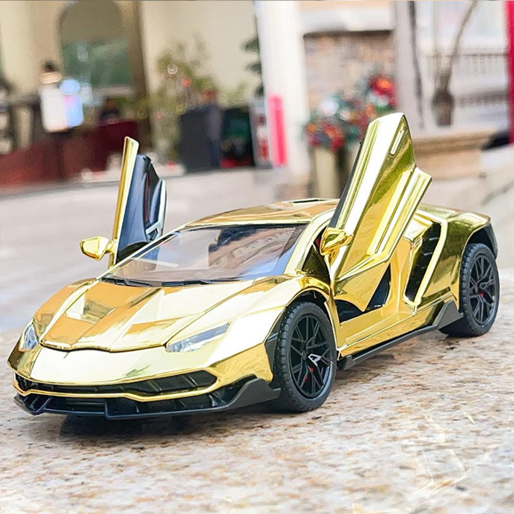 1:24 Lamborghini LP770-4 Apollo EVO Металлическая модель спортивного автомобиля Игрушки из сплава Двери Открываются Резиновые Колеса Машинки с Оттяжкой Игрушки Подарки