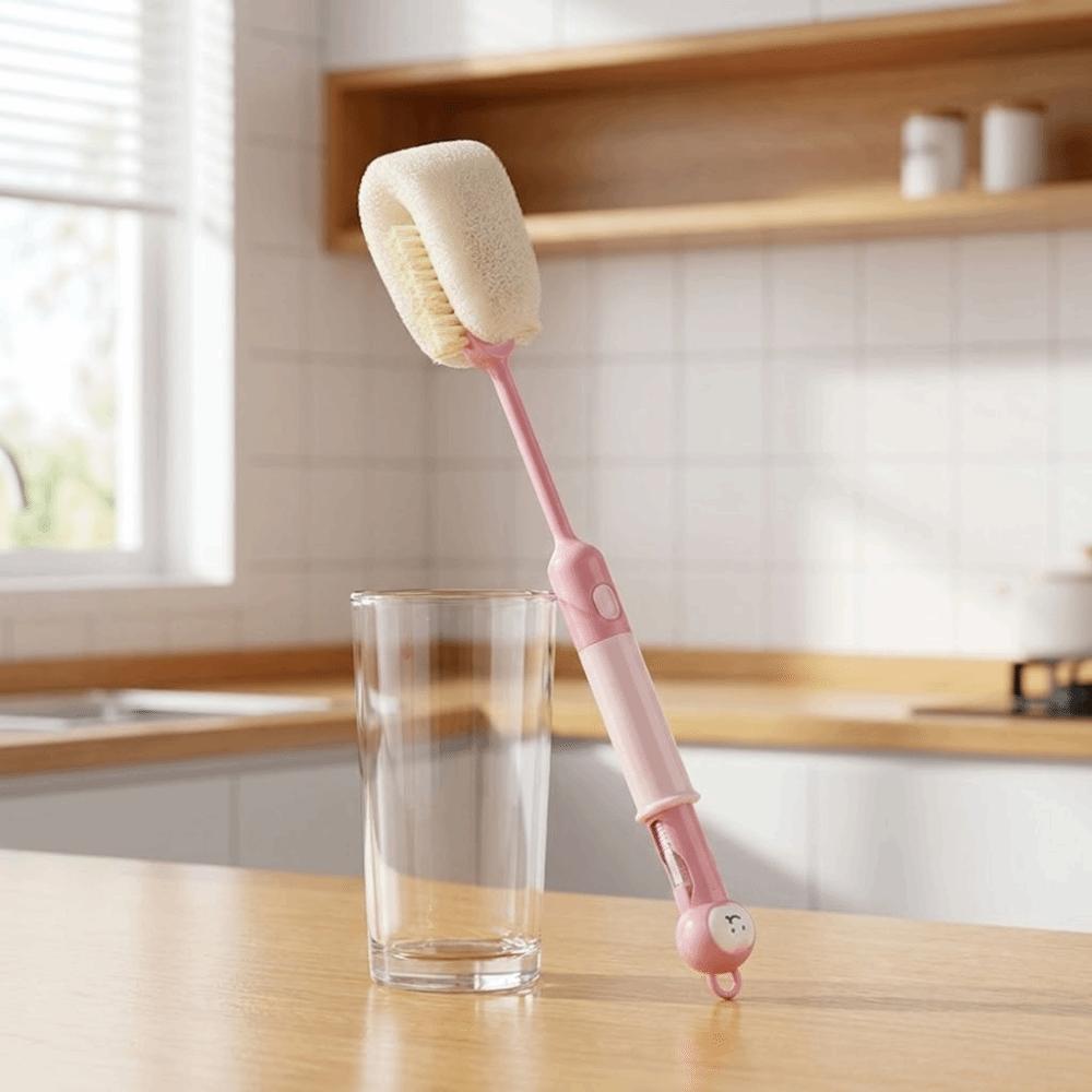 6 in 1 Bottle Cleaning Brush Cartoon Straw Cup Brush Multi-Functional Thermos Cup Brush Travel