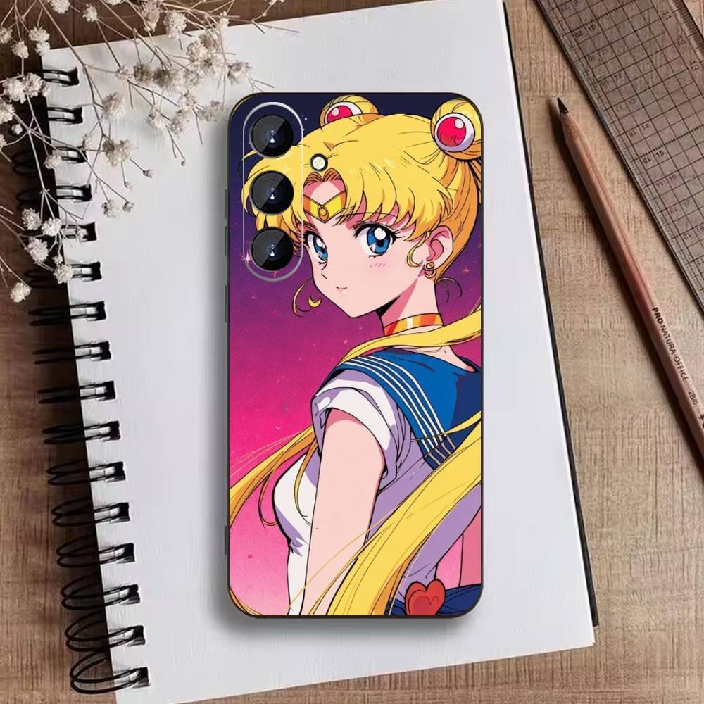 Мультяшный чехол для телефона D-Sailor M-Moons для Samsung Galaxy A73, A21s, A22, A31, A52, A53, A71, A41, Мягкий черный корпус
