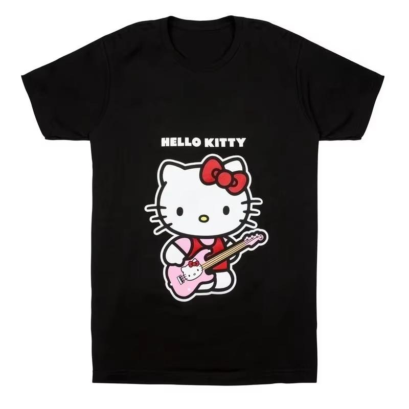 2026 Print Black and White Short SleeveHip Hop Style Comfortable summer Womens loose Tshirt