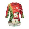 Женская модная и повседневная рождественская футболка с рукавом три четверти