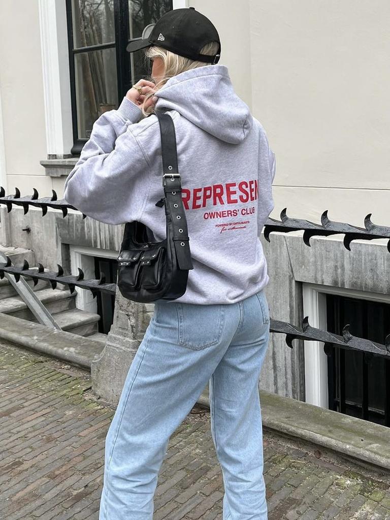European and American cross-border REPRESENT classic slogan letter printing men's loose hooded sweater women's hoodie tide