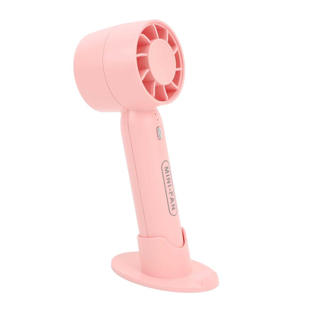 Portable Handheld Fan USB Rechargeable 3 Wind Speeds Safe Turbo Mini Fan for Outdoor Travel Camping Pink