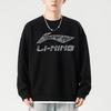 Li-Ning Letter Logo Print Crew Neck Pullover Fleece Sports Sweatpants And Hoodie Set Men Sweatpants And Hoodie Black AWDTC71-1+AKLSC99-1