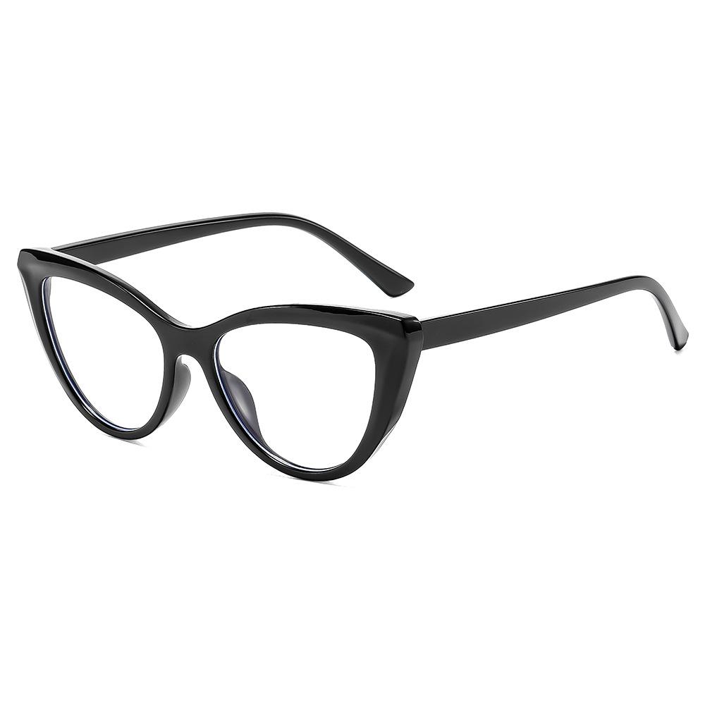 New cat eye frame glasses women plain street shot anti-blue glasses advanced sense retro Internet celebrity flat glasses