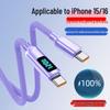 Быстрое зарядное устройство Type-C двойное, 120 Вт, с дисплеем, для Apple/Huawei